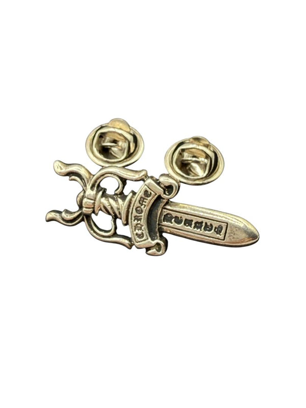 Chrome Hearts Dagger Pin – Sterling Silver – 1.6” x 0.6”