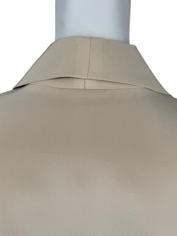 Peter Cohen Ivory Silk Button-Front Blouse with Soft Notched Collar – Size L