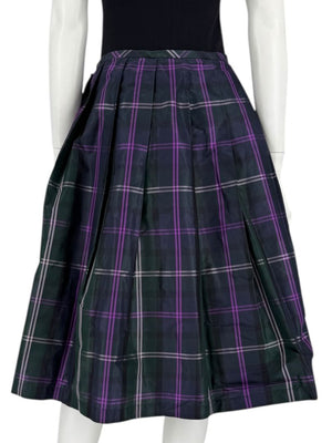 Escada Silk Plaid A-Line Skirt - Size 42