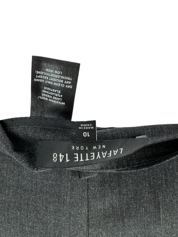 Lafayette 148 New York Charcoal Gray Wool-Blend Straight-Leg Trousers – Size 10