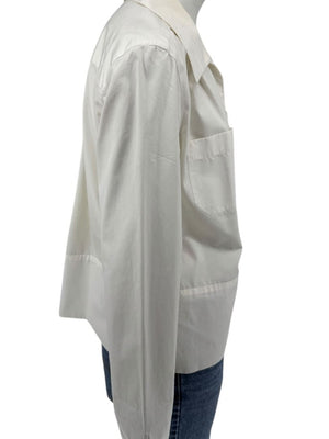 Chanel Ivory Zip-Front Cotton Blouse – Size 42