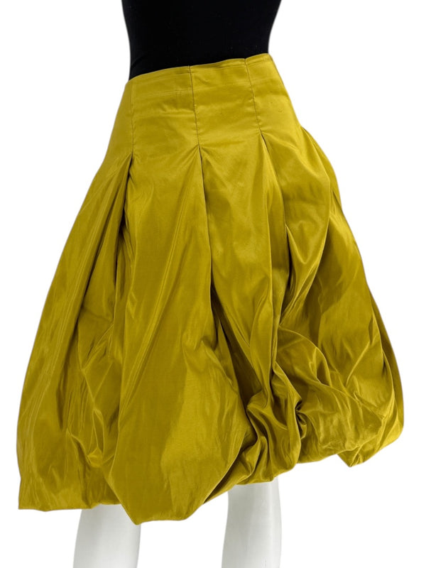 Pauw Amsterdam Chartreuse Silk Sculptural Skirt – Size 3