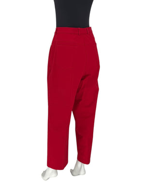St. John Red Stretch Denim Straight-Leg Jeans – Size 16