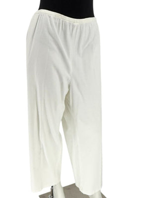 Shamask White Elastic-Waist Pants – Size 2X