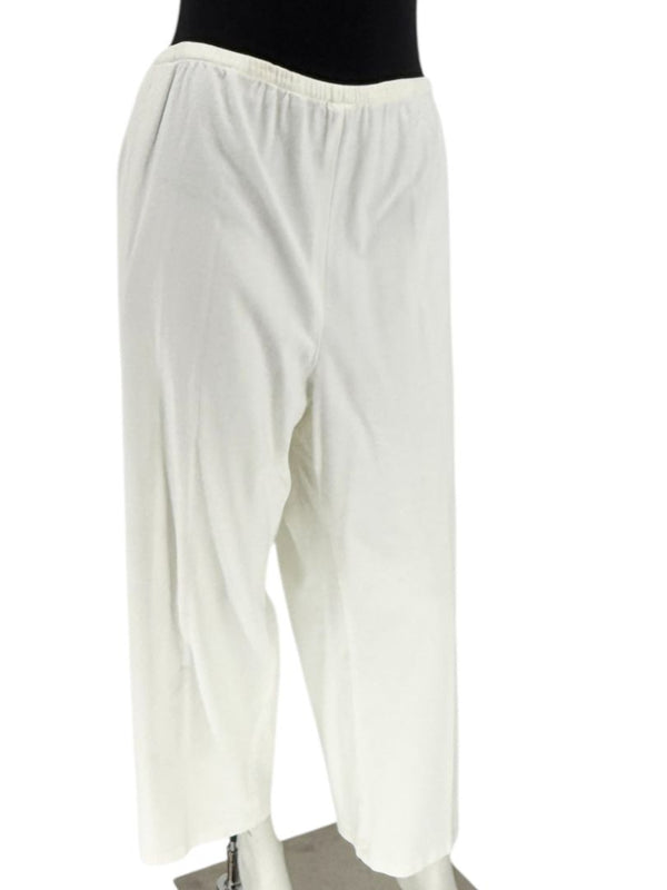 Shamask White Elastic-Waist Pants – Size 2X