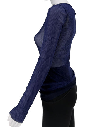 Jean Paul Gaultier Maille Femme Printed Mesh Top - Large