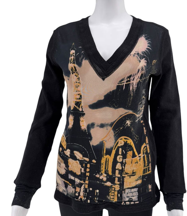 Jean Paul Gaultier Maille Femme Paris Cityscape Knit Top – Size L