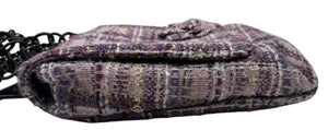 Chanel Lavender Tweed Camellia Large Flap Messenger Bag