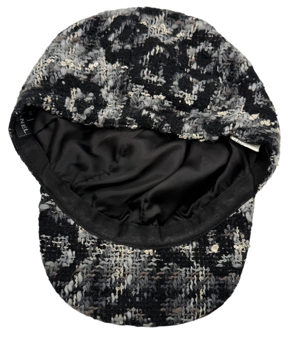 Chanel Black Tweed Hat - Medium