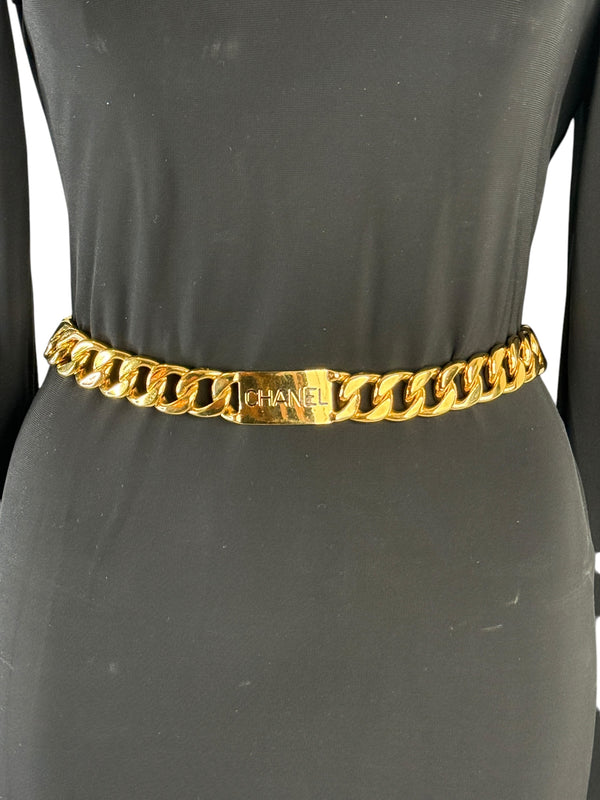 Chanel Gold Logo/Badge Oversized Chain Belt