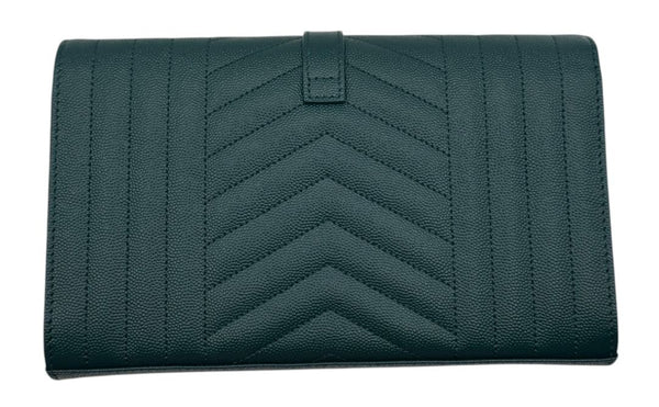 Saint Laurent Envelope Triquilt Small Shoulder Bag in Grained Leather