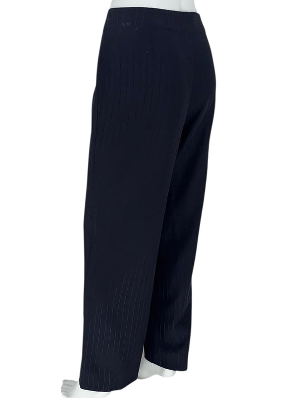 Armani Collezioni Navy Pinstripe Wrap Pantsuit – Made in Italy – Size 14