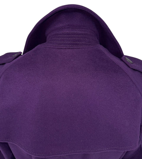 Burberry London Wool & Cashmere Trench Coat – Deep Purple US 12