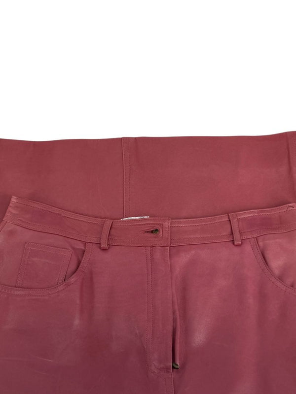 Christian Dior Boutique Rose Leather Skirt – Size 12