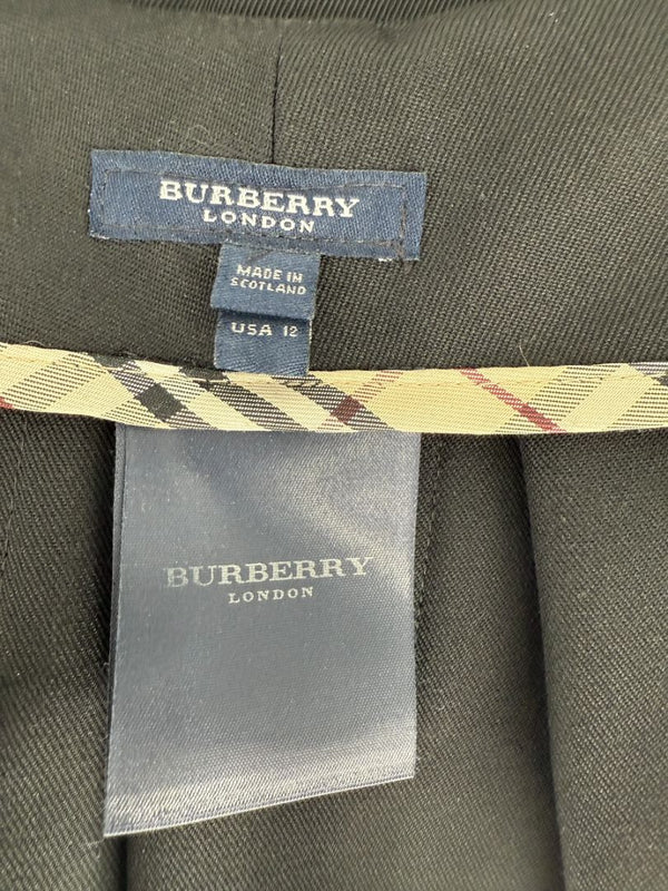 Burberry London Black Wool Kilt Skirt – Size US 12