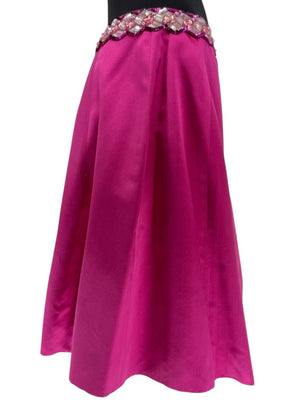 Chanel Embellished Fuchsia Silk Skirt – Fall 2000, Size 42