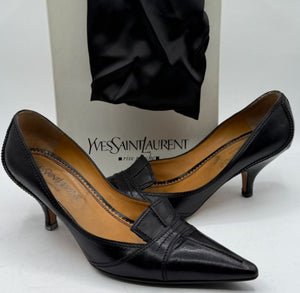 Yves Saint Laurent Black Leather Pumps – Size 41