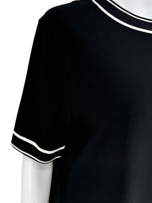 Rag & Bone Black Tipped Knit T-Shirt Dress - M