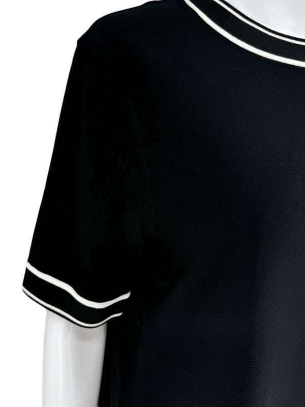 Rag & Bone Black Tipped Knit T-Shirt Dress - M