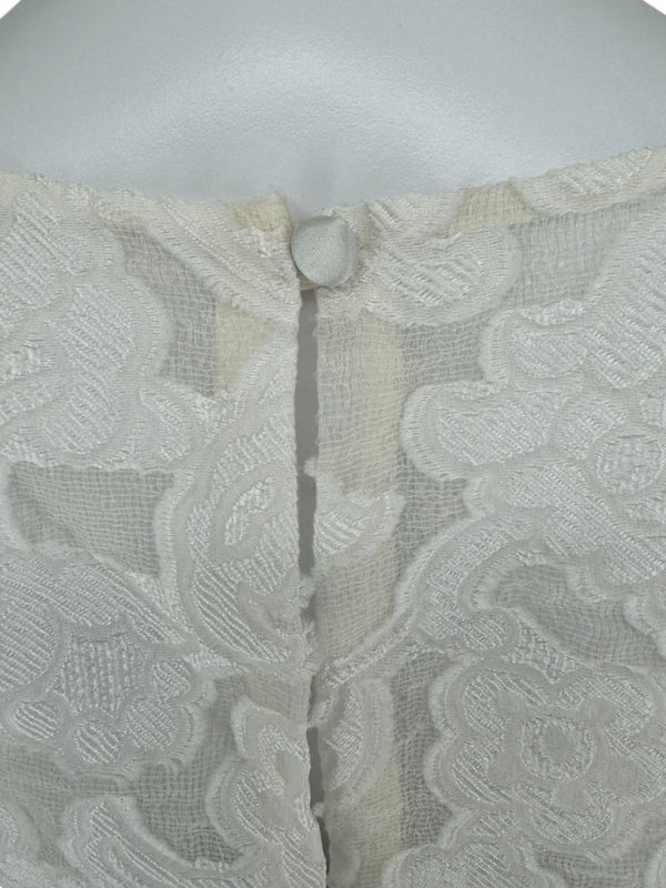 Pamella Roland Ivory Floral Lace Sheath Dress - Size 2