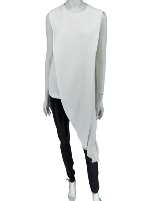 Calvin Klein 205W39NYC Ivory Asymmetrical Drape Top - Size US 8
