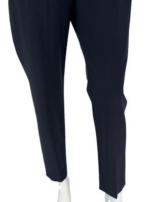 Brunello Cucinelli Navy Wool-Blend Elastic Waist Trousers - IT 44