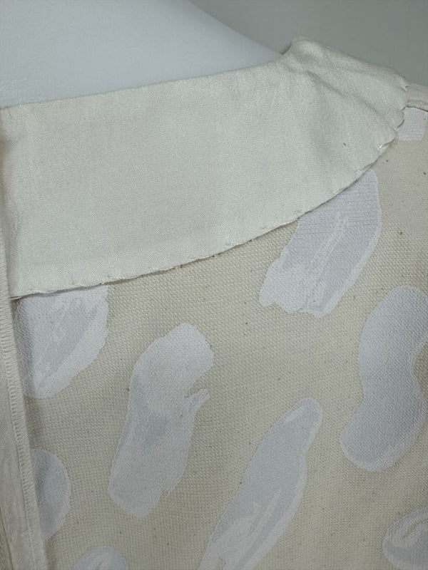 Marni Textured Cream Print Shift Dress with Silk Trim - Size 4