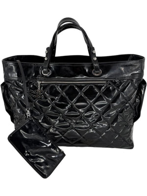 Chanel Paris-Biarritz XL Tote in Black Patent Vinyl