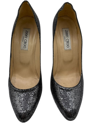 Jimmy Choo Black & Silver Glitter Dégradé Pumps – Size 39
