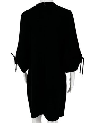 Lela Rose Black Wool-Blend Tie Sleeve Dress – Size 6