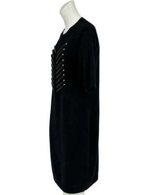 Louis Vuitton Black Cashmere Sweater Dress with Hardware Detail – Size L