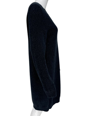 Loro Piana Navy Cashmere Split-Neck Tunic Sweater Dress – Size L