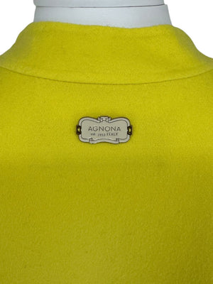 Agnona Yellow Side Slit coat with pockets cuffed - IT 38