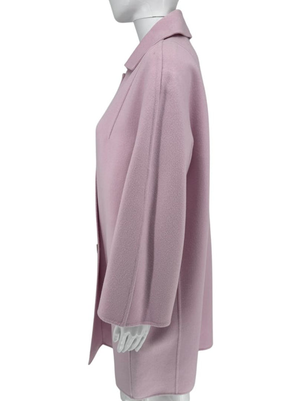 Jil Sander Pale Pink Virgin Wool Button-Front Coat – FR 38