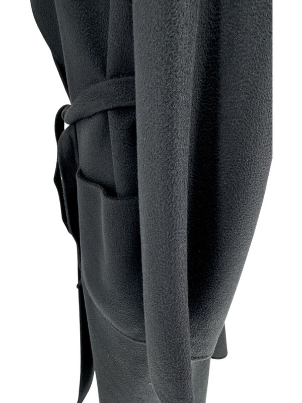 Max Mara ‘Manuela’ Belted Wrap Coat in Black – Size US 10 / IT 44