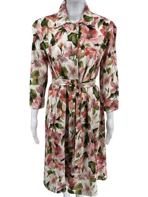 Pamella Roland Pink & Green Floral Belted Jacket – Large