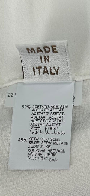 Brunello Cucinelli Ivory Cropped Trousers with Monili Trim – Size US 8 / IT 44