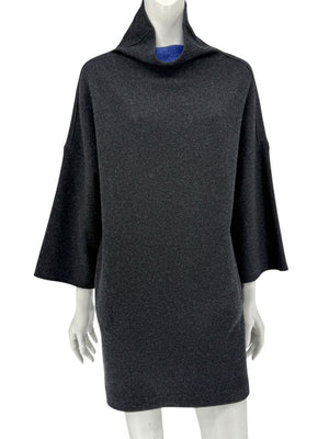 Loro Piana Charcoal Grey Reversible Wool-Cashmere Tunic Dress – Size S