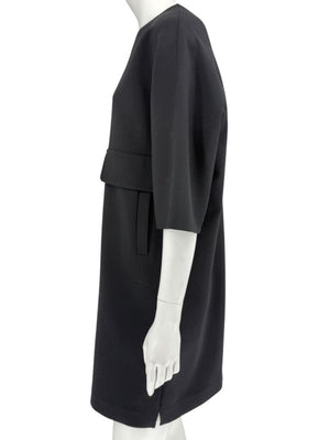 Max Mara 'Cucito a Mano' Black Wool Cocoon Dress – Size IT 40 (US 4/6)