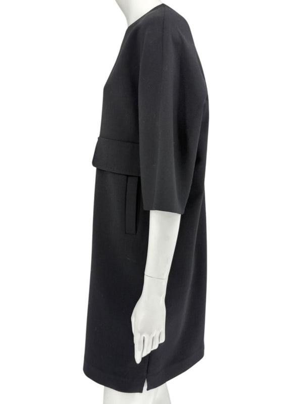Max Mara 'Cucito a Mano' Black Wool Cocoon Dress – Size IT 40 (US 4/6)