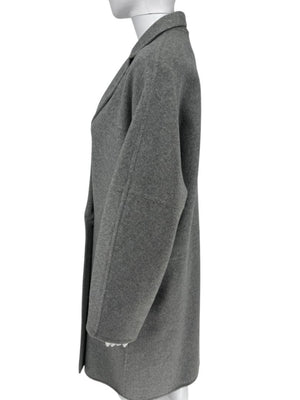 Akris Light Grey Double-Breasted Cashmere Coat - Size US 6