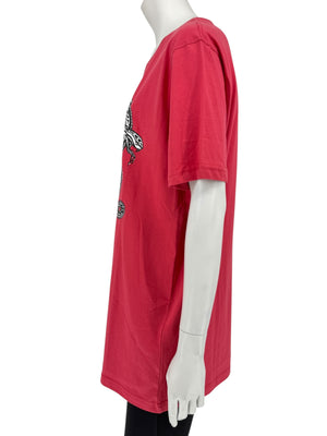 Roberto Cavalli Red Graphic Snake Logo T-Shirt – Size XXL