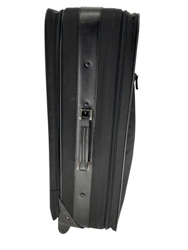 Prada Black Nylon Rolling Suitcase with Saffiano Leather Trim – 26.5" x 17.5" x 9.5"