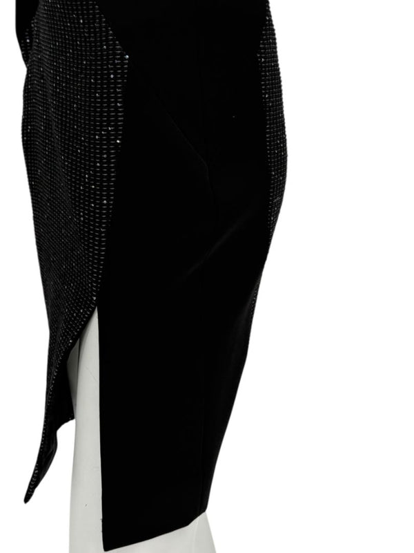 Pamella Roland Black Textured Sequin Skirt - Large