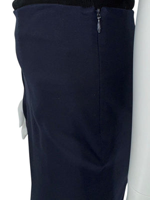 The Row Navy Wool-Silk Blend Cropped Trousers – Size 10