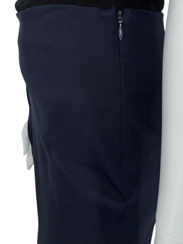The Row Navy Wool-Silk Blend Cropped Trousers – Size 10