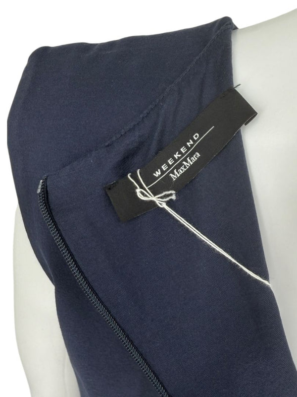 Weekend Max Mara Navy Jersey Pleated Midi Dress – Size L
