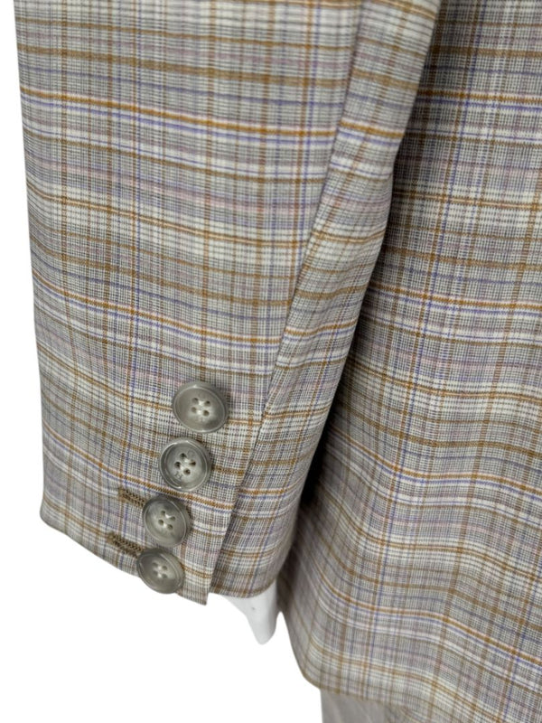 Gabriele Hearst Plaid Wool Blend Pantsuit – Size 46