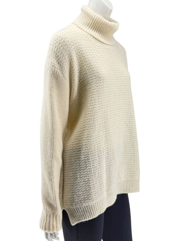 Marni Cream Textured Wool Turtleneck Sweater – Size IT 42