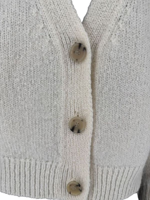 Allude Cream Mohair Blend Button-Front Cardigan – Size M
